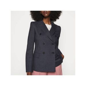 WEEKEND Womens Navy Double-breasted Wear To Work Blazer Jacket XS